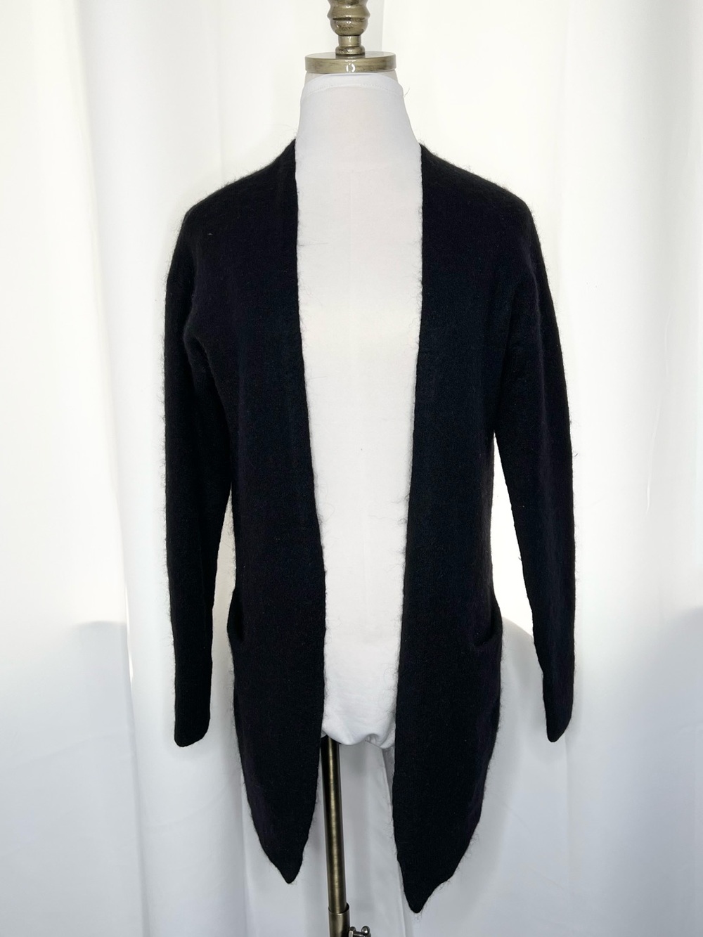 ARITZIA WILFRED FREE ROURKE BLACK ALPACA WOOL OPEN FRONT CARDIGAN XS